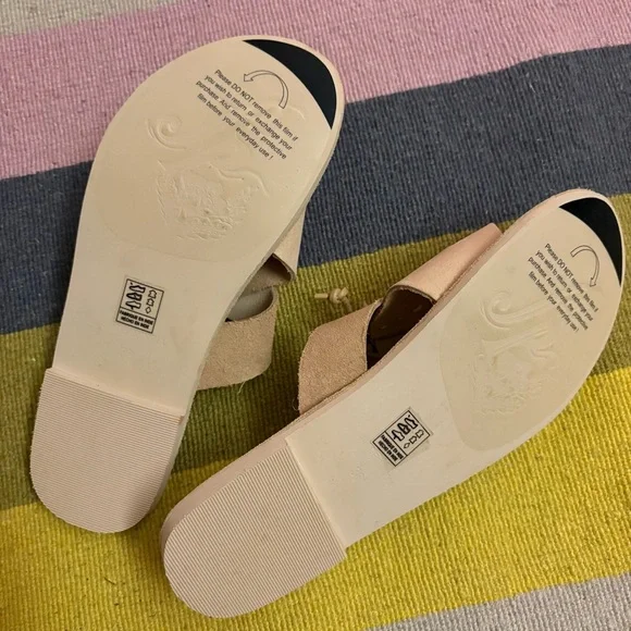 NWT Free People Sophie slip on Neutral Beige Leather Sandals 36/6 - Picture 5 of 6